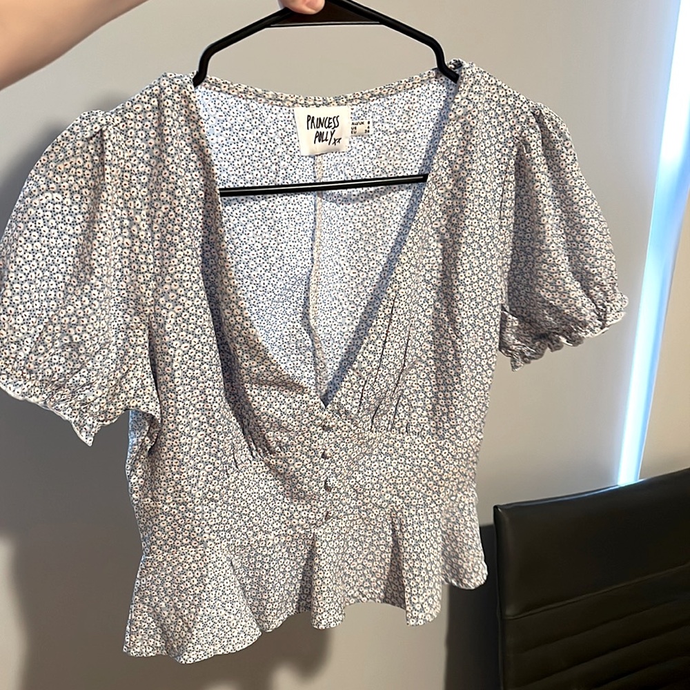 Blue Floral Princess Polly Blouse